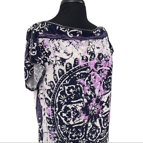 𝅺INC International Concepts Zipper Neck Blouse Sz M - Picture 2 of 10